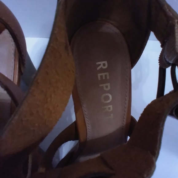 Report Rebecka Camel Strappy Chunky 7.5 Heels - Picture 2 of 8